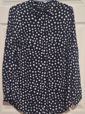 Lily Morgan Polka Dot Button-Up Blouse.